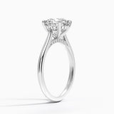 Dawn Diamond Engagement Ring with a Round cut diamond in white gold — side view