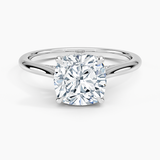 Dawn Diamond Engagement Ring with a Cushion cut diamond in white gold — top view