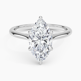 Dawn Diamond Engagement Ring with a Marquise cut diamond in white gold — top view