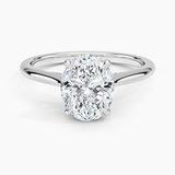 Dawn Diamond Engagement Ring with a Oval cut diamond in white gold — top view