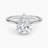 Dawn Diamond Engagement Ring with a Pear cut diamond in white gold — top view