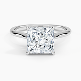 Dawn Diamond Engagement Ring with a Princess cut diamond in white gold — top view