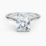 Dawn Diamond Engagement Ring with a Radiant cut diamond in white gold — top view