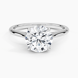 Dawn Diamond Engagement Ring with a Round cut diamond in white gold — top view