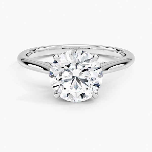 Dawn Diamond Engagement Ring with a Round cut diamond in white gold — top view