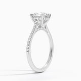 Luxe Dawn Diamond Engagement Ring with a Round cut diamond in white gold — side view