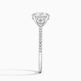 Luxe Dawn Diamond Engagement Ring with a Round cut diamond in white gold — profile view