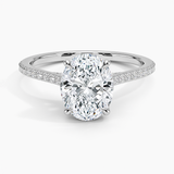Luxe Dawn Diamond Engagement Ring with a Oval cut diamond in white gold — top view