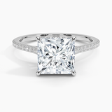 Luxe Dawn Diamond Engagement Ring with a Princess cut diamond in white gold — top view