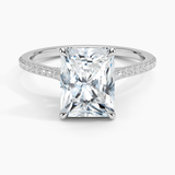 Luxe Dawn Diamond Engagement Ring with a Radiant cut diamond in white gold — top view