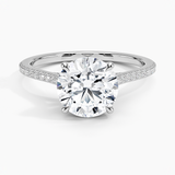 Luxe Dawn Diamond Engagement Ring with a Round cut diamond in white gold — top view