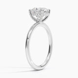 Lumiere Diamond Engagement Ring with a Round cut diamond in white gold — side view