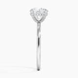 Lumiere Diamond Engagement Ring with a Round cut diamond in white gold — profile view