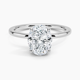 Lumiere Diamond Engagement Ring with a Oval cut diamond in white gold — top view