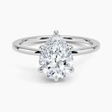Lumiere Diamond Engagement Ring with a Pear cut diamond in white gold — top view