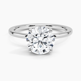 Lumiere Diamond Engagement Ring with a Round cut diamond in white gold — top view