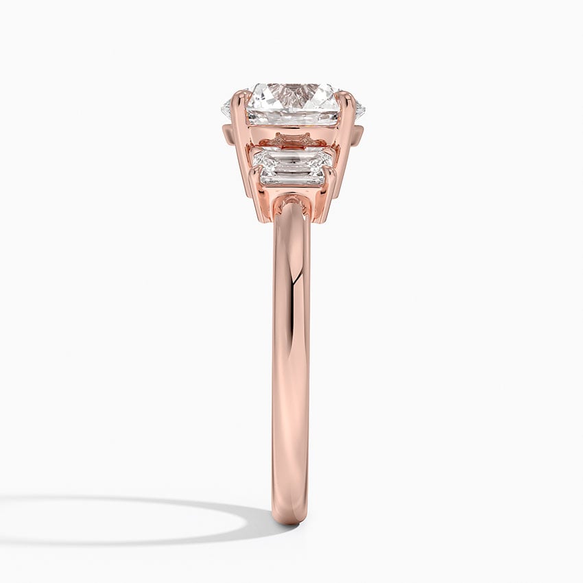 Rhiannon Emerald Cut Three Stone Diamond Engagement Ring
