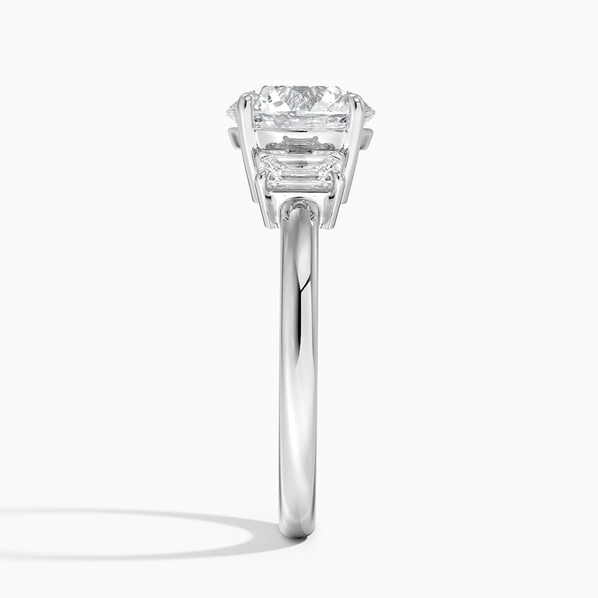 Rhiannon Emerald Cut Three Stone Diamond Engagement Ring