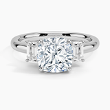 Rhiannon Emerald Cut Three Stone Diamond Engagement Ring