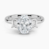Rhiannon Emerald Cut Three Stone Diamond Engagement Ring