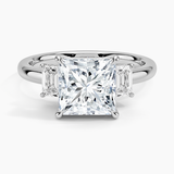 Rhiannon Emerald Cut Three Stone Diamond Engagement Ring