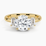 Rhiannon Emerald Cut Three Stone Diamond Engagement Ring
