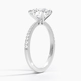 Elena Diamond Engagement Ring with a Round cut diamond in white gold — side view