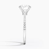 Elena Diamond Engagement Ring with a Round cut diamond in white gold — profile view