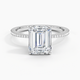 Elena Diamond Engagement Ring with a Emerald cut diamond in white gold — top view
