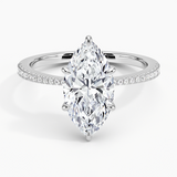 Elena Diamond Engagement Ring with a Marquise cut diamond in white gold — top view