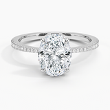 Elena Diamond Engagement Ring with a Oval cut diamond in white gold — top view