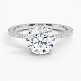Elena Diamond Engagement Ring with a Round cut diamond in white gold — top view