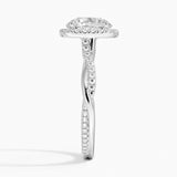 Petite Twisted Vine Halo Diamond Engagement Ring