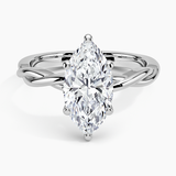 Twisted Vine Solitaire Engagement Ring with a Marquise cut diamond in white gold — top view