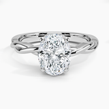 Twisted Vine Solitaire Engagement Ring with a Oval cut diamond in white gold — top view