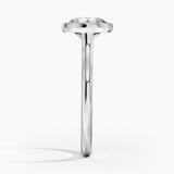 Luna 2mm Bezel Engagement Ring with a Round cut diamond in white gold — profile view