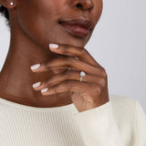 Petite Shared Prong Half Coverage Diamond Engagement Ring in white gold