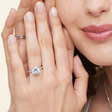 Petite Shared Prong Half Coverage Diamond Engagement Ring in white gold
