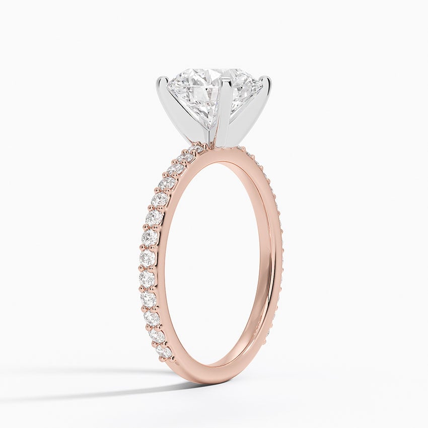 Petite Shared Prong Three-Quarter Coverage Diamond Engagement Ring