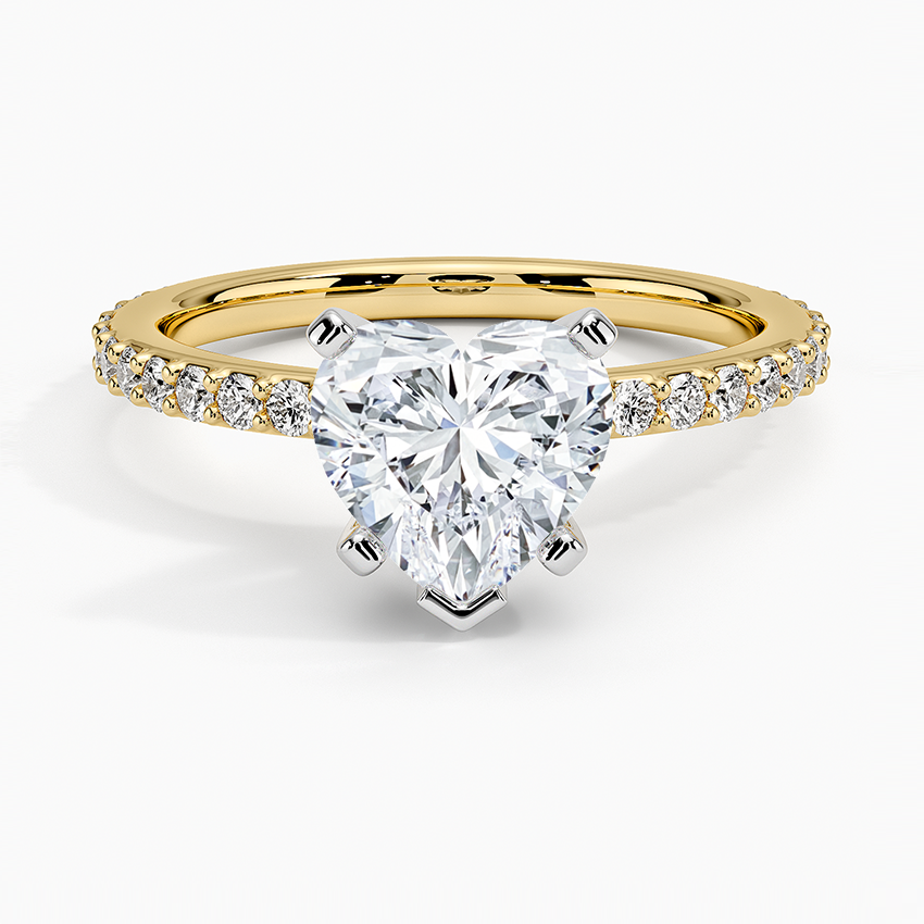 Petite Shared Prong Three-Quarter Coverage Diamond Engagement Ring