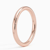 2mm Comfort Fit Wedding Ring in rose gold — side view