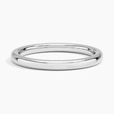 2mm Comfort Fit Wedding Ring in white gold — top view