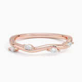 Winding Willow Diamond Ring in rose gold — top view
