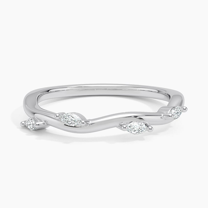 Winding Willow Diamond Ring in white gold — top view