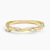 Winding Willow Diamond Ring in yellow gold — top view