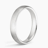 Matte Comfort Fit 4mm Wedding Ring in white gold