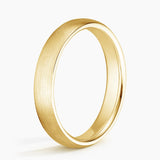 Matte Comfort Fit 4mm Wedding Ring in yellow gold