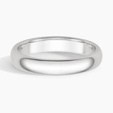 Comfort Fit 4mm Wedding Ring in white gold — top view