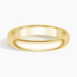 Comfort Fit 4mm Wedding Ring in yellow gold — top view