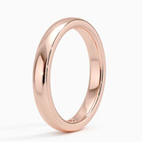 3mm Comfort Fit Wedding Ring in rose gold — side view